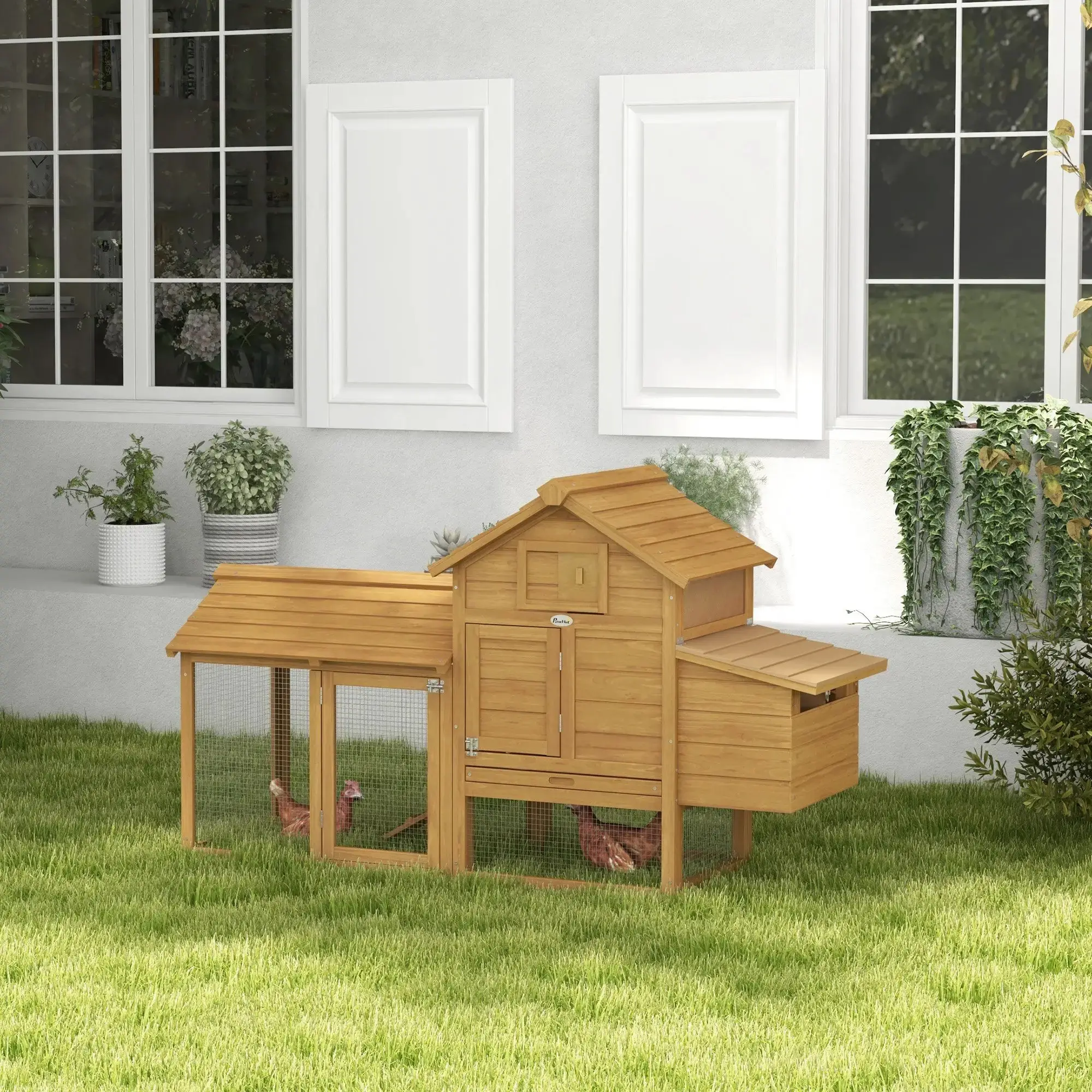 Cotet pentru gaini PawHut D51-108 (Natural) - 9