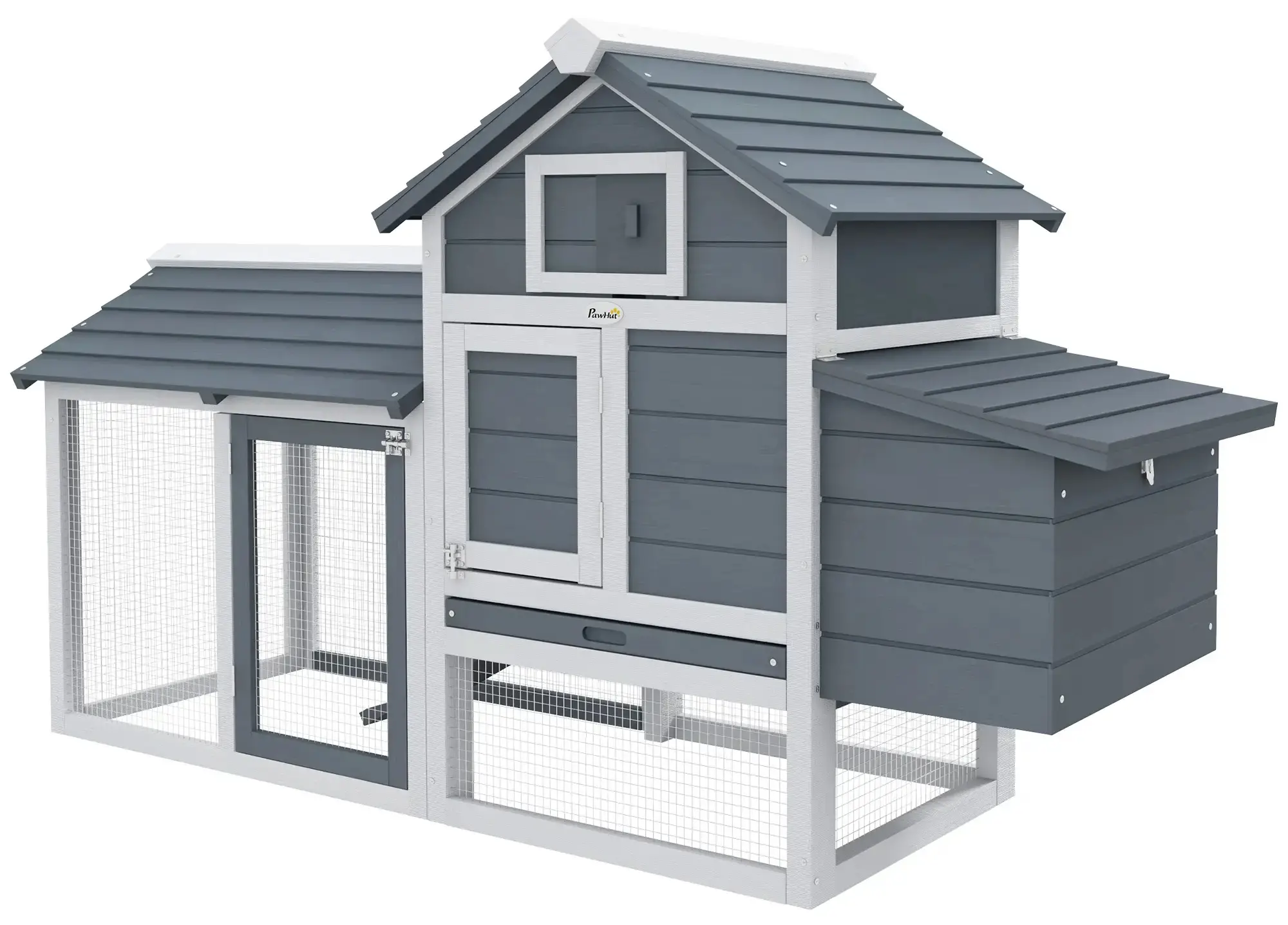 Курятник PawHut D51-108WT (Grey/White) - 2