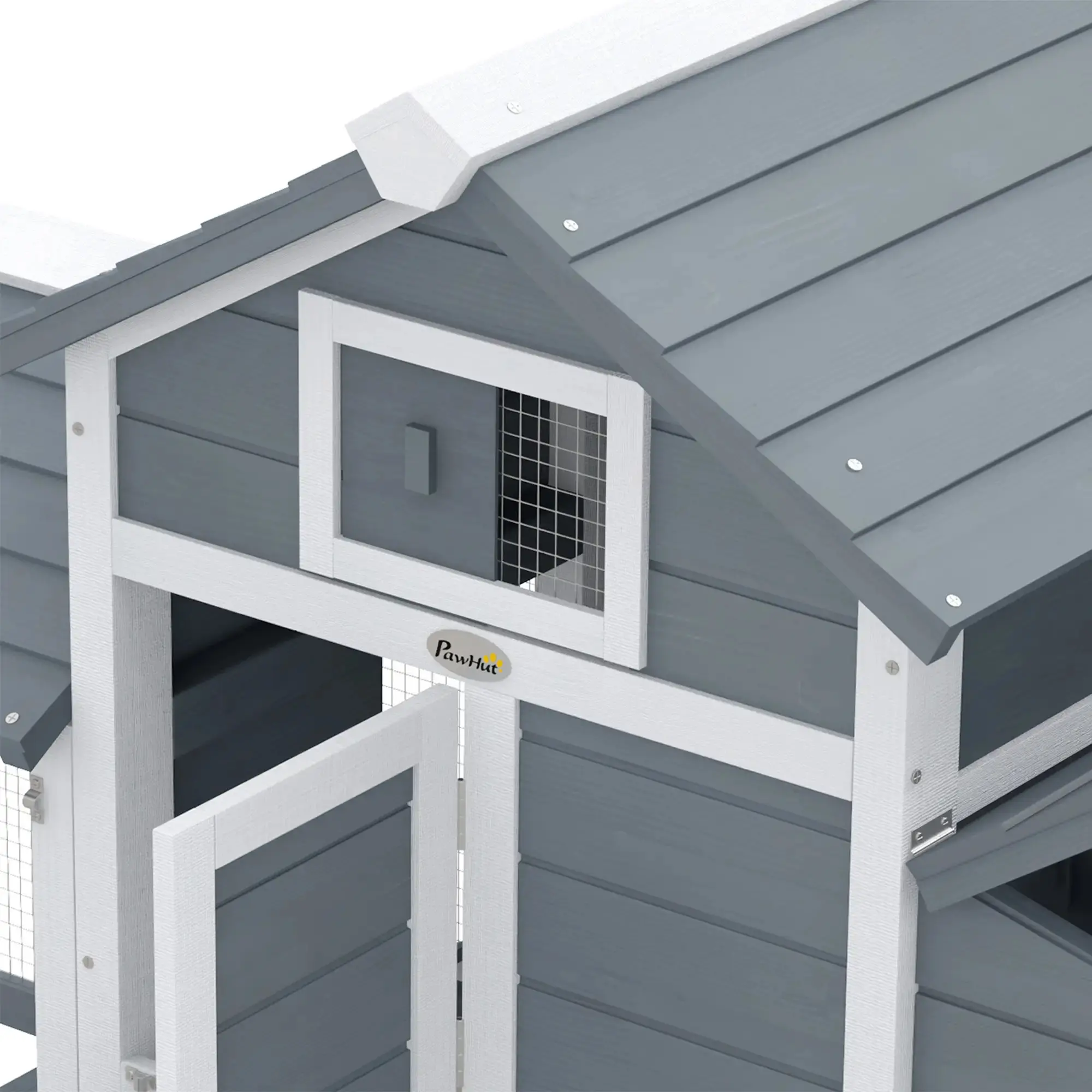 Курятник PawHut D51-108WT (Grey/White) - 4