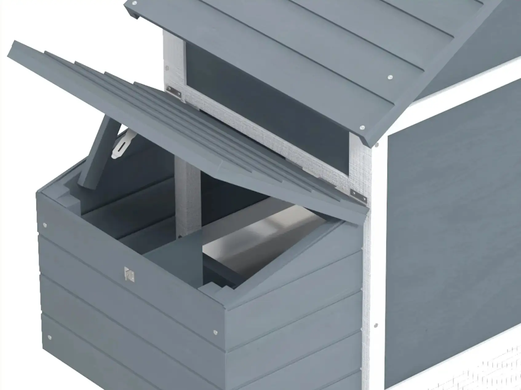 Курятник PawHut D51-108WT (Grey/White) - 5