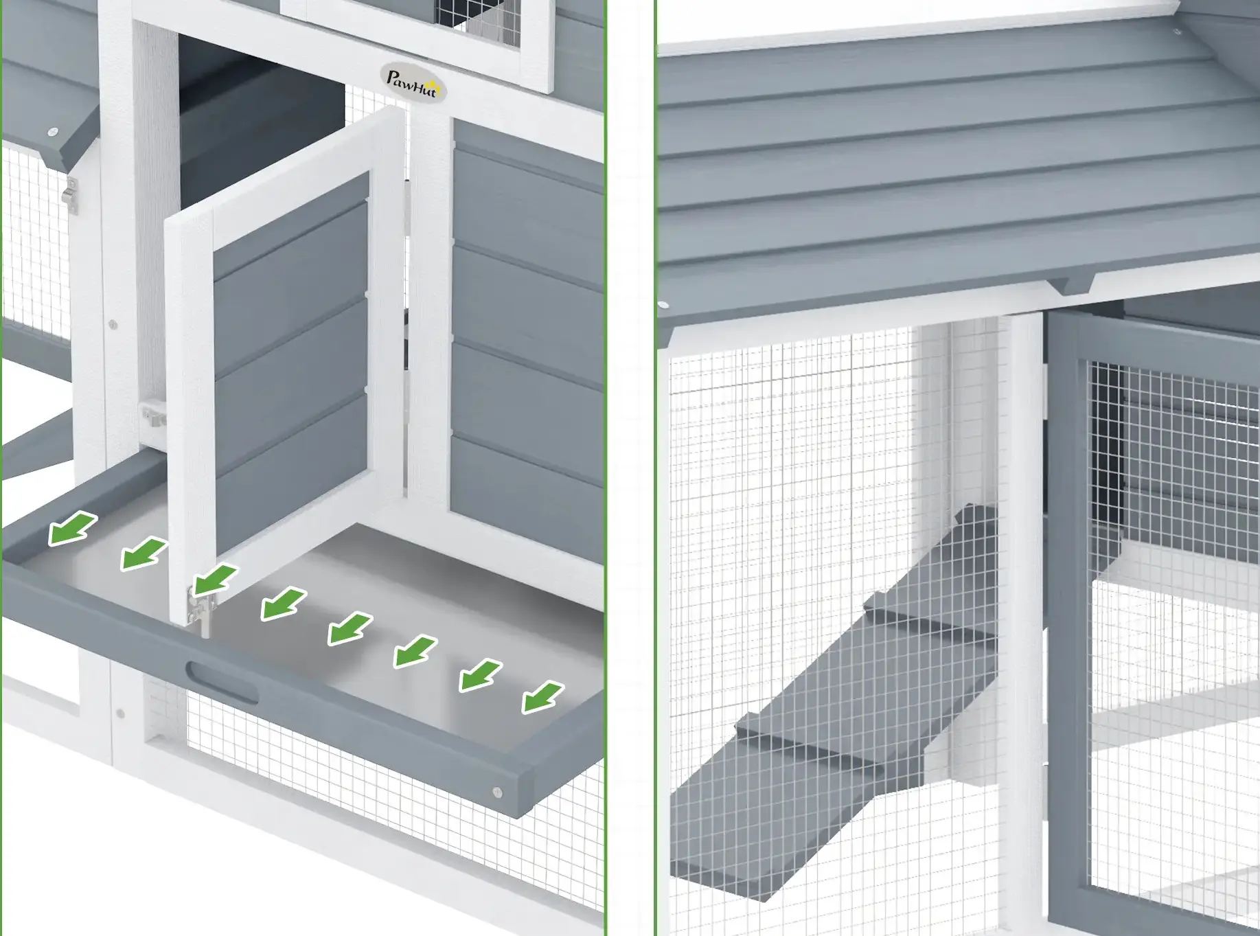 Курятник PawHut D51-108WT (Grey/White) - 6