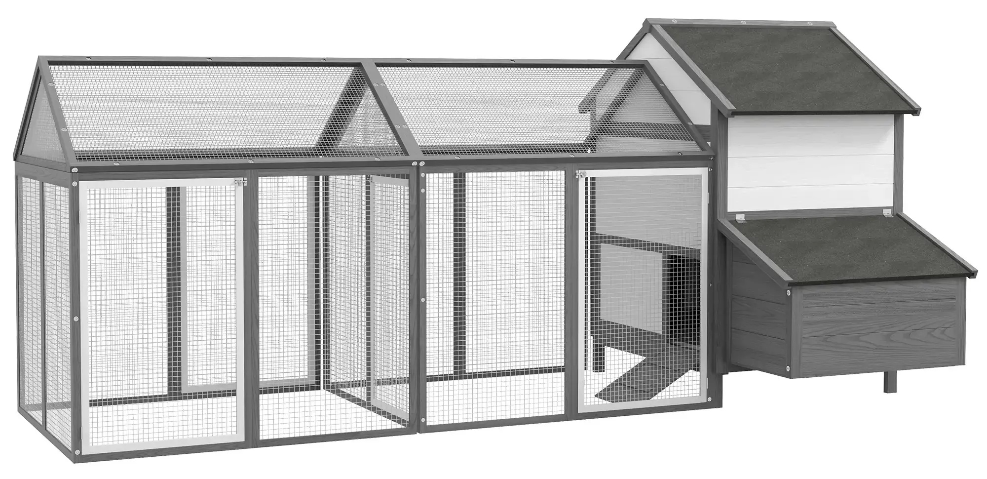 Cotet pentru gaini PawHut D51-130V01GY (Grey) - 2