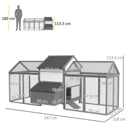 Cotet pentru gaini PawHut D51-130V01GY (Grey) Thumb