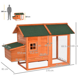 Курятник PawHut D51-143 (Orange/Green) Thumb