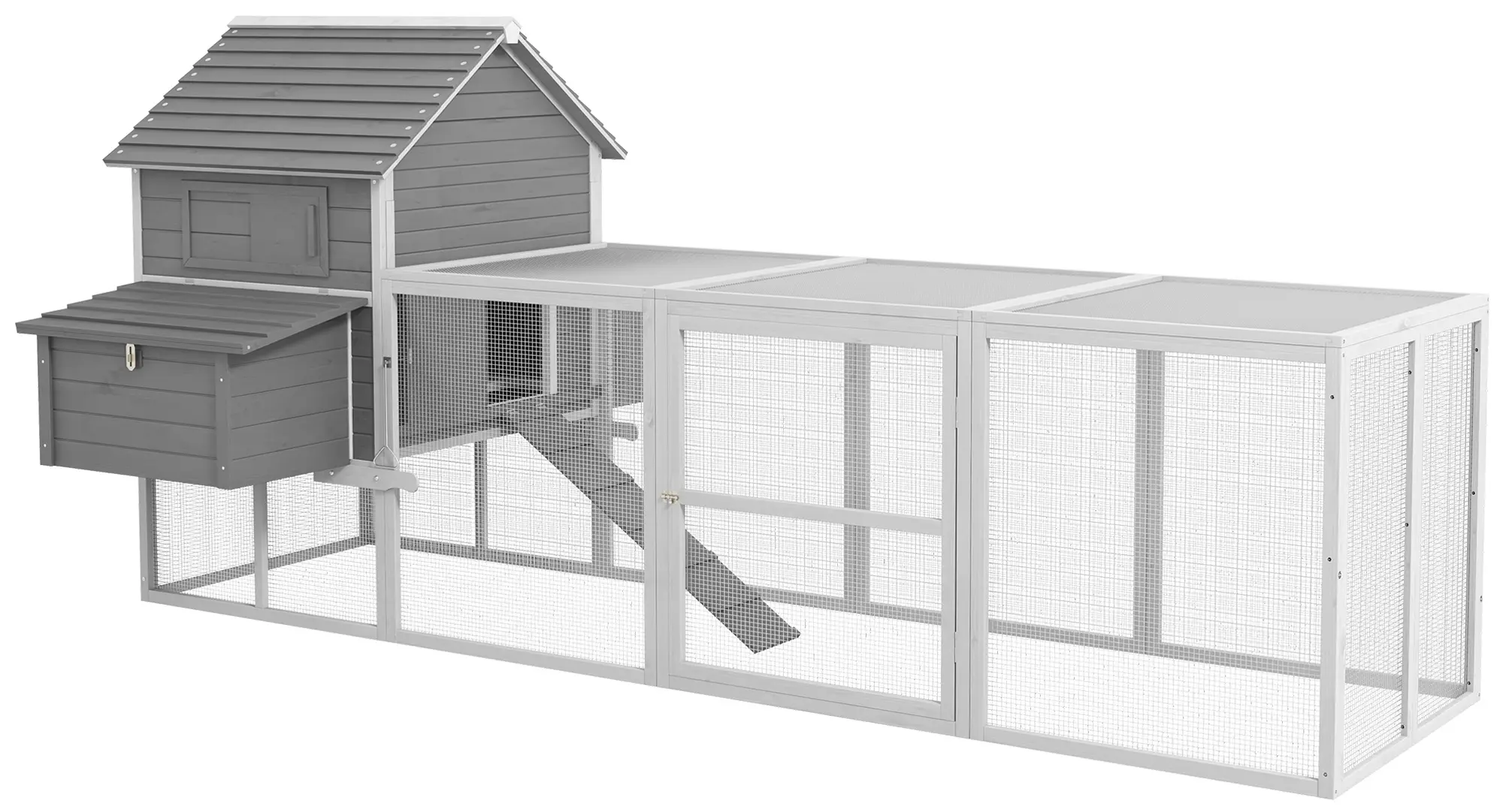 Cotet pentru gaini PawHut D51-150V01GY (Grey/White) - 2