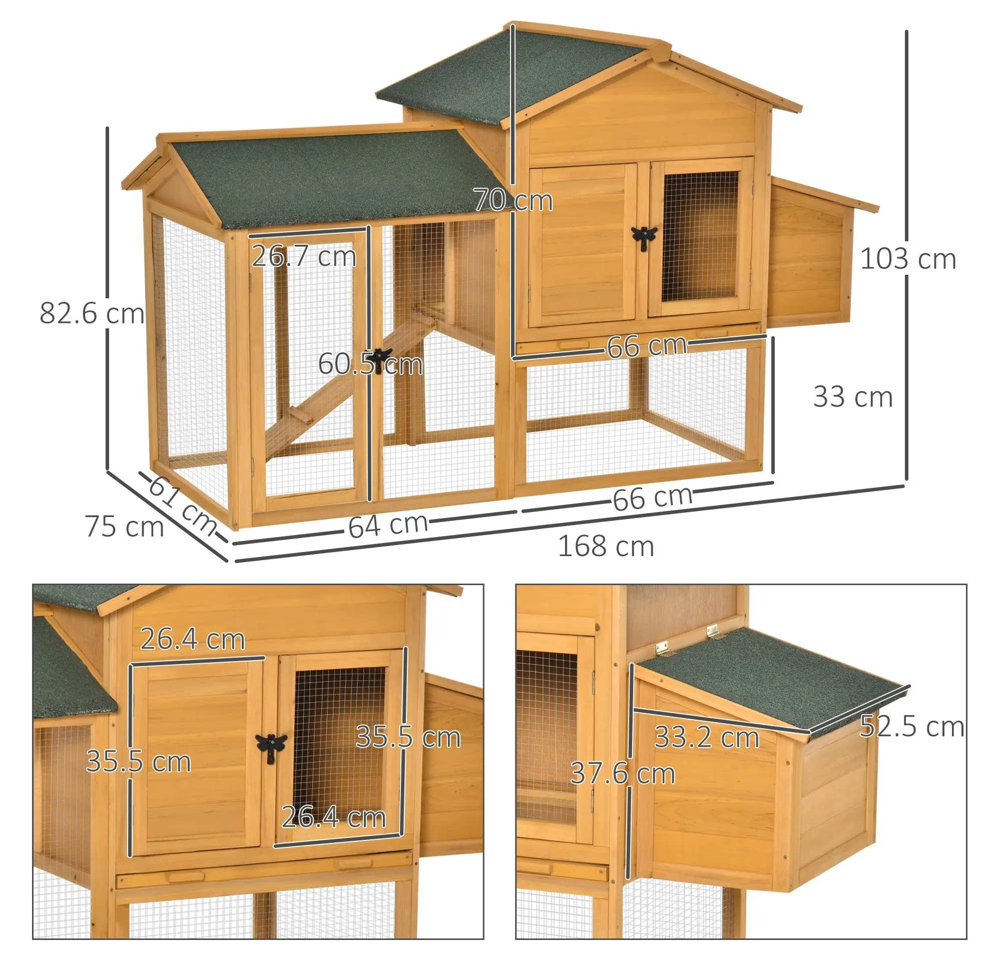 Cotet pentru gaini PawHut D51-191 (Yellow/Green) - 2