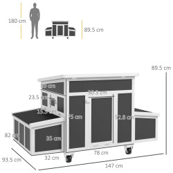 Курятник PawHut D51-409V00CG (Dark Grey/White) Thumb
