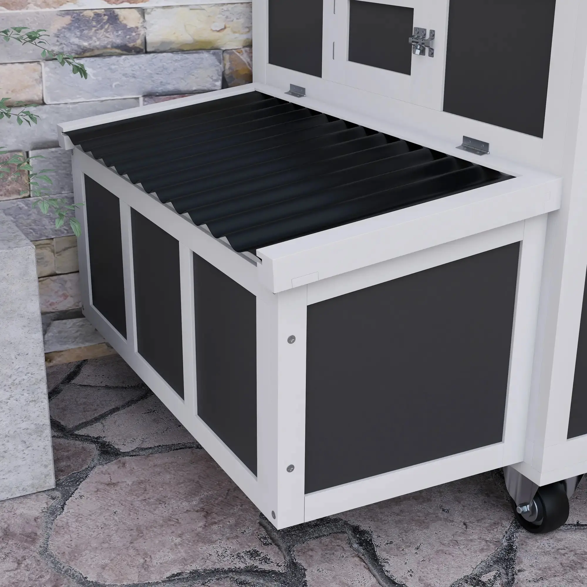 Курятник PawHut D51-409V00CG (Dark Grey/White) - 4