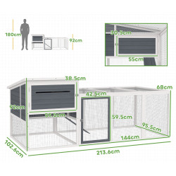 Курятник PawHut D51-452V00GY (Grey/White) Thumb