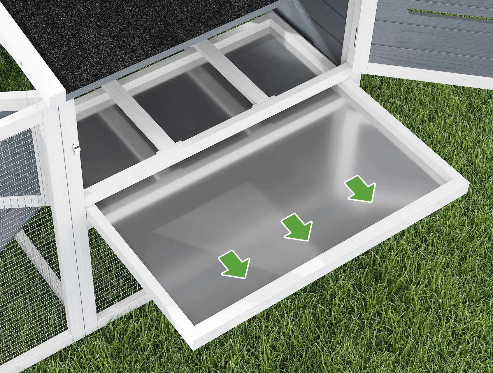 Курятник PawHut D51-452V00GY (Grey/White) - 4