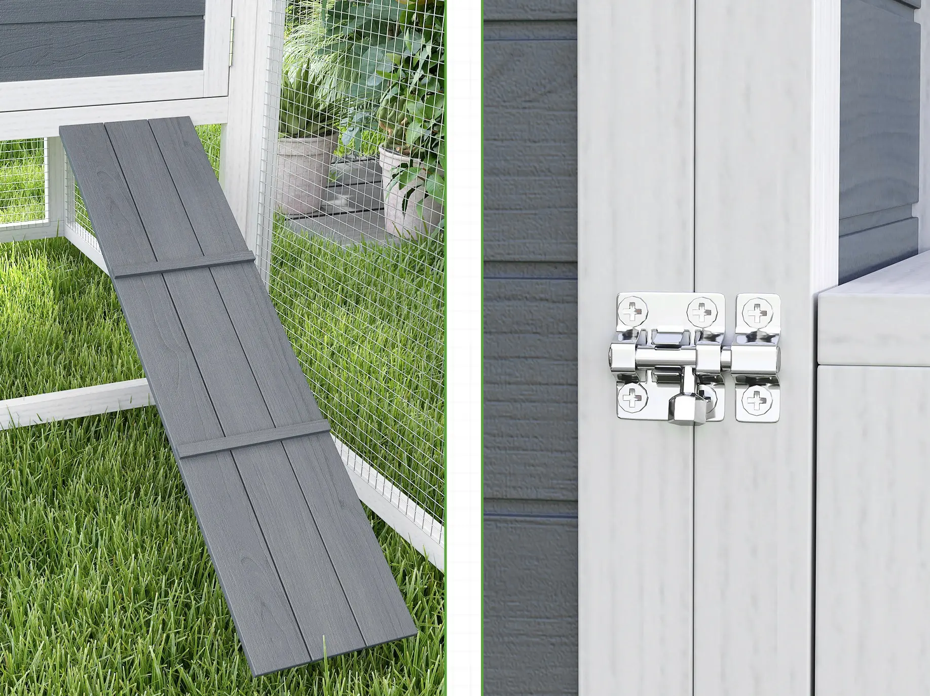 Курятник PawHut D51-452V00GY (Grey/White) - 6