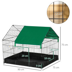 Voliera pentru iepuri si rozatoare PawHut D51-287 (Green/Black) Thumb