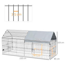 Загон для кур/кроликов PawHut D51-395V01SR (Silver) Thumb