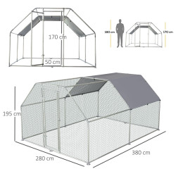 Tarc pentru gaini PawHut D51-116 (Silver) Thumb