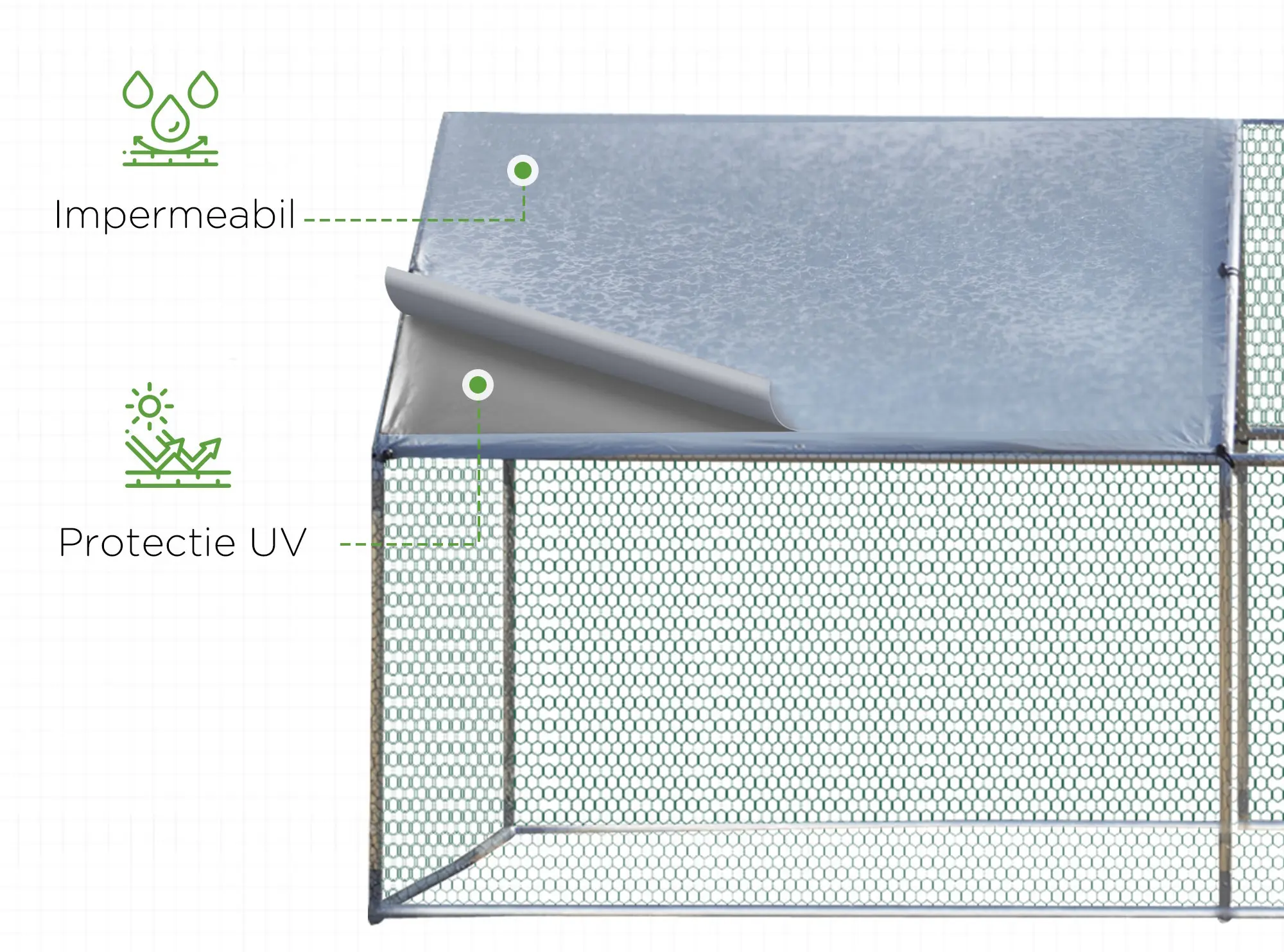 Tarc pentru gaini PawHut D51-139V08SR (Silver) - 4