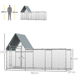 Загон для кур PawHut D51-272V01 (Grey) Thumb