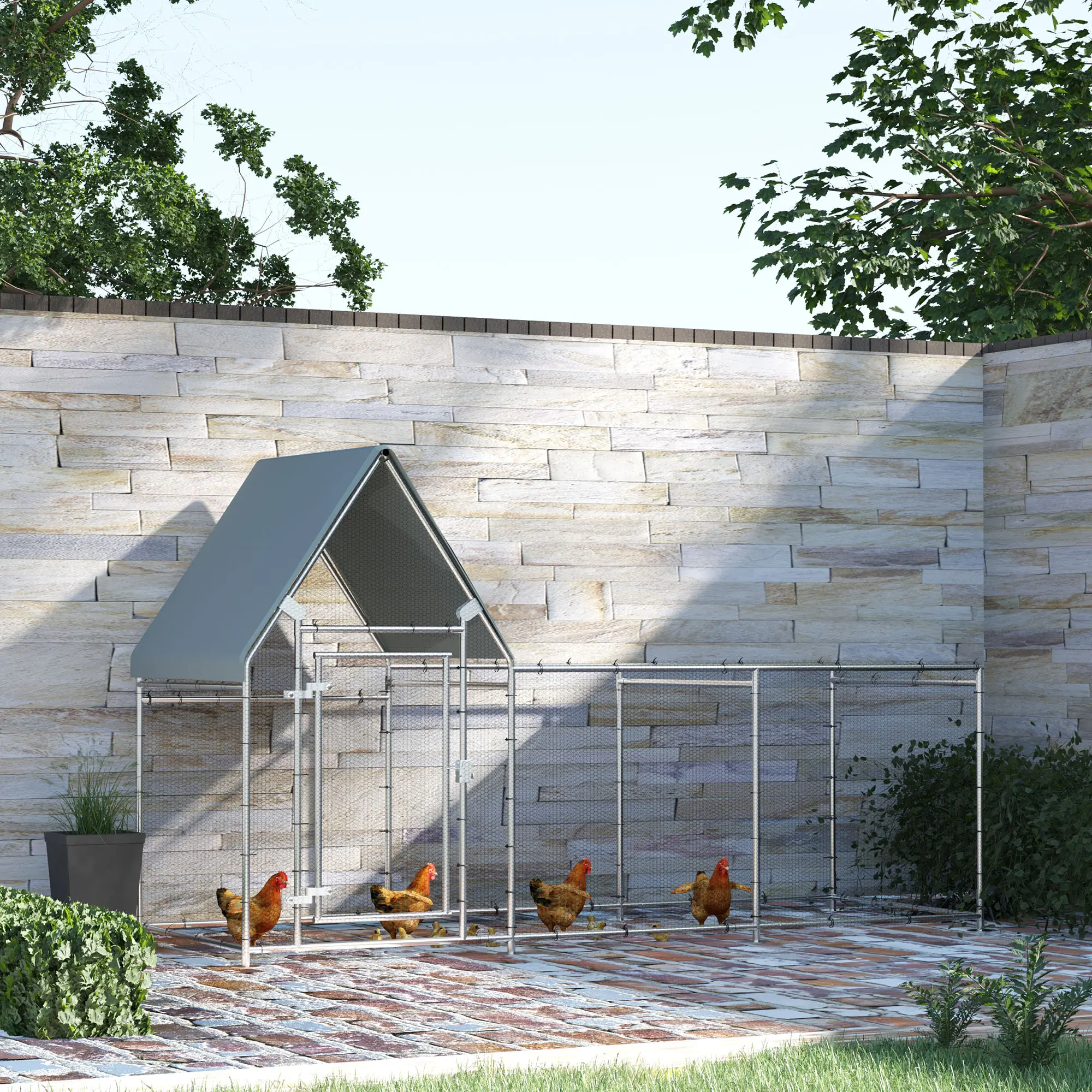 Загон для кур PawHut D51-272V01 (Grey) - 8