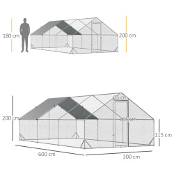 Tarc pentru gaini PawHut D51-277V02 (Silver) Thumb