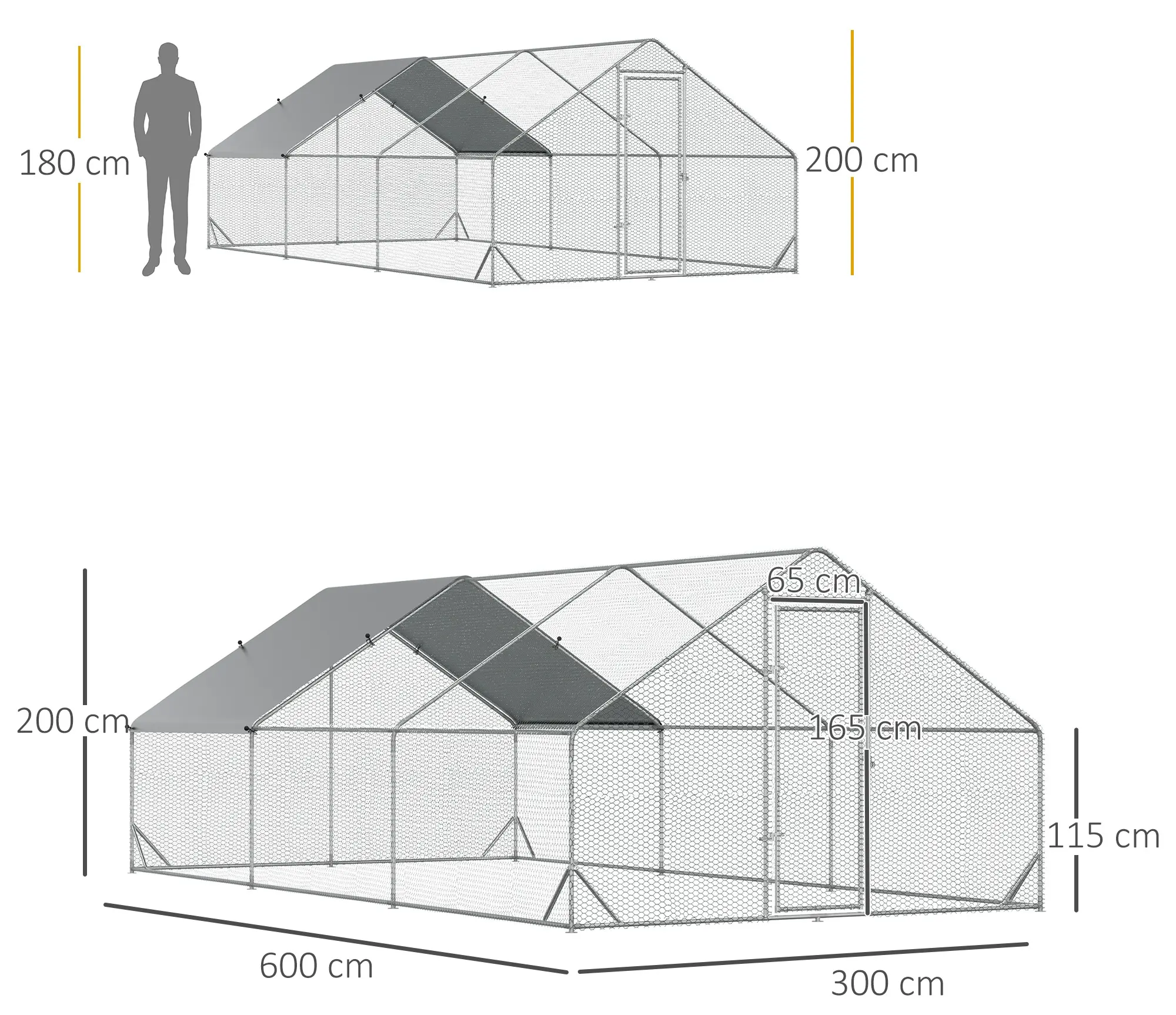 Tarc pentru gaini PawHut D51-277V02 (Silver) - 3