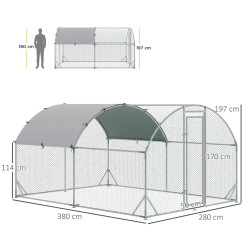 Tarc pentru gaini PawHut D51-321V01 (Silver) Thumb