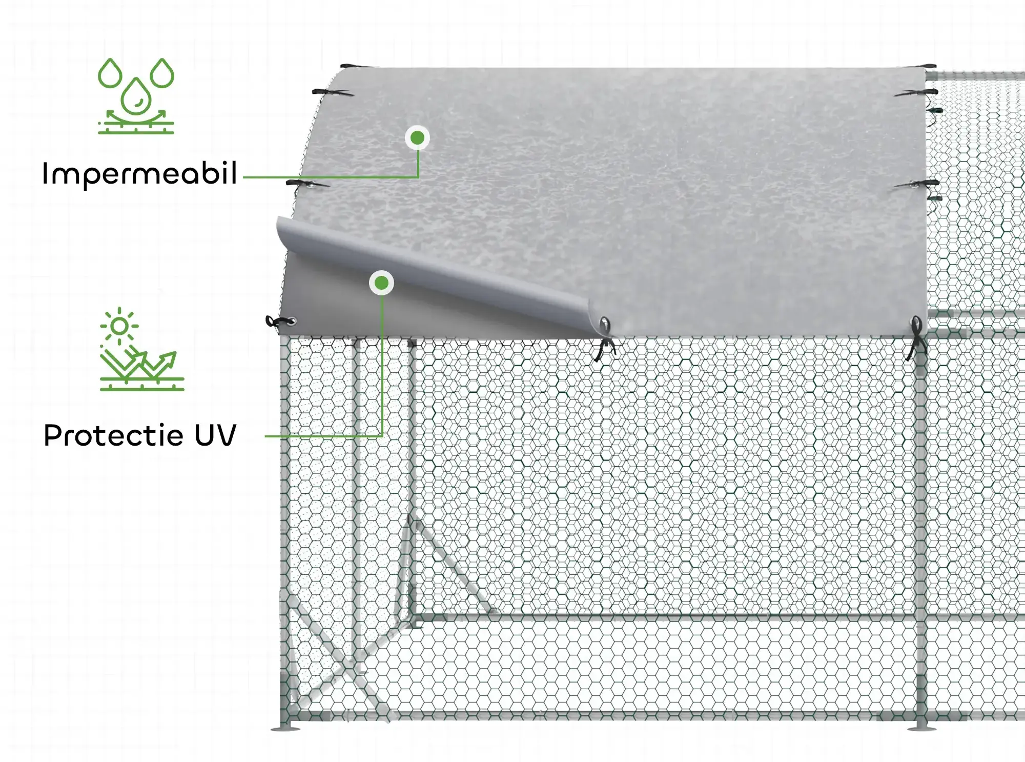 Tarc pentru gaini PawHut D51-321V01 (Silver) - 4