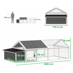 Загон для кур PawHut D51-360V00WT (Grey/White) Thumb