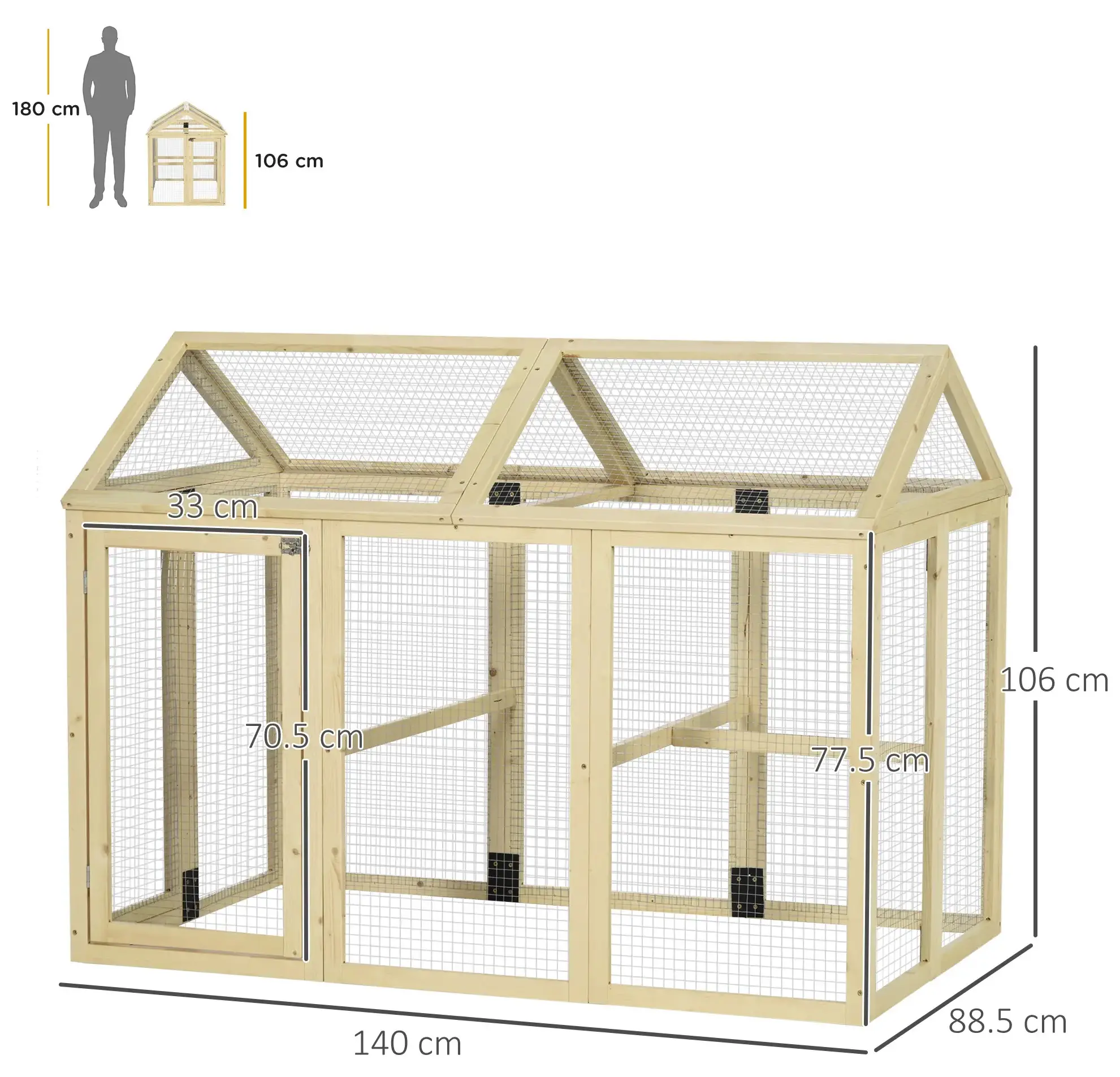 Загон для кур PawHut D51-364V00ND (Natural) - 4