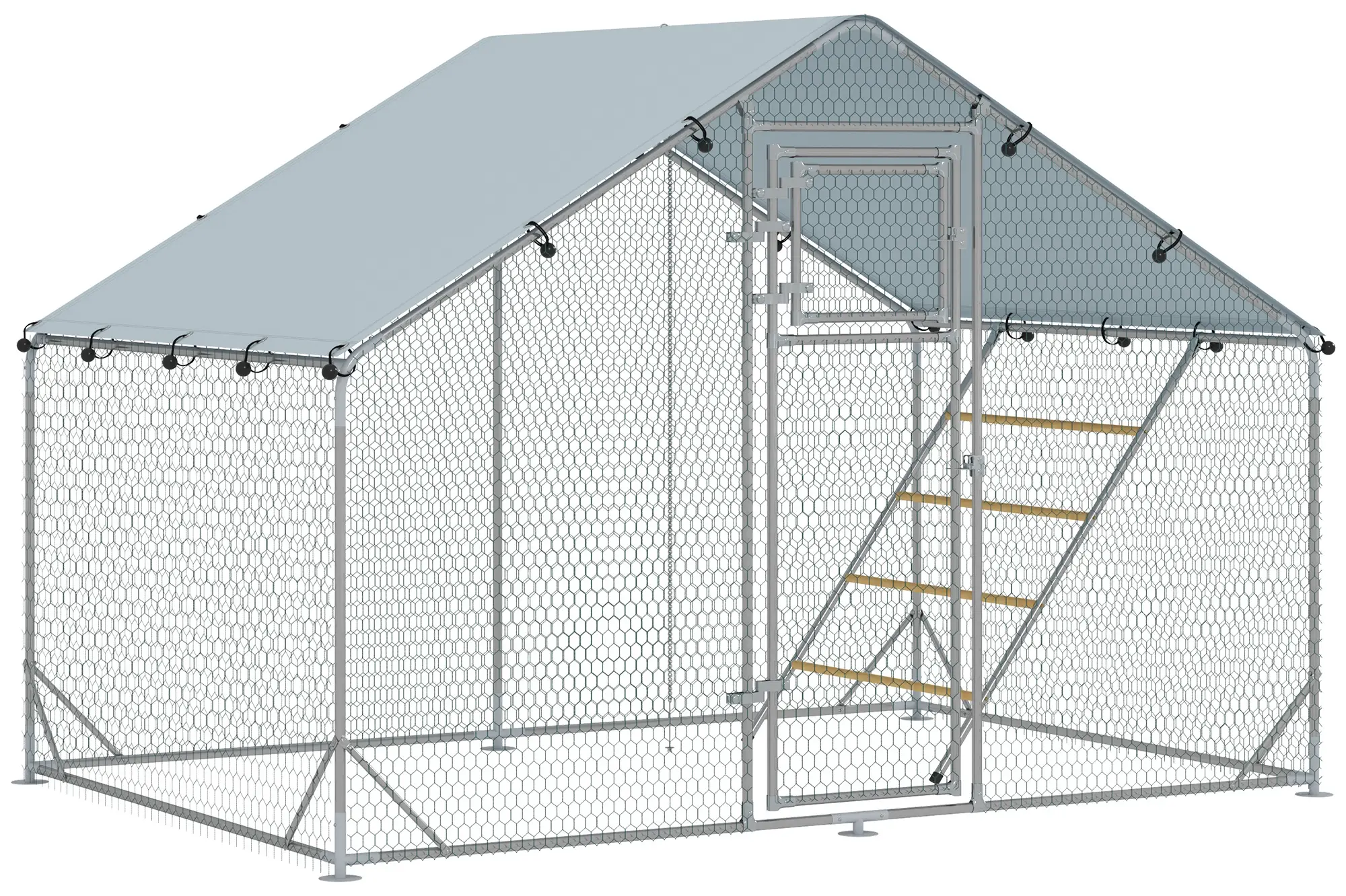 Tarc pentru gaini PawHut D51-436V00SR (Silver) - 3