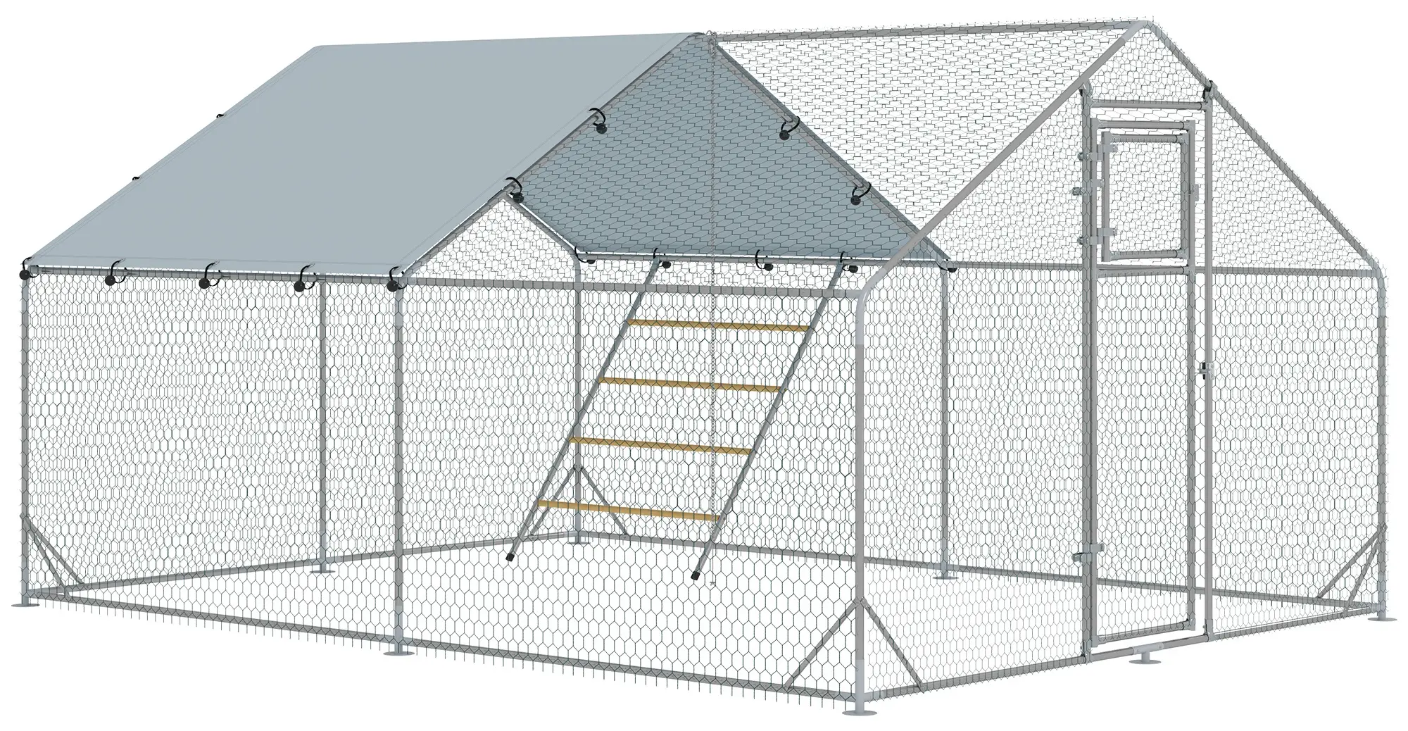 Загон для кур PawHut D51-436V01SR (Silver) - 3