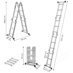 Лестница алюминиевая Modern Home WK4210-3D (Silver) Thumb