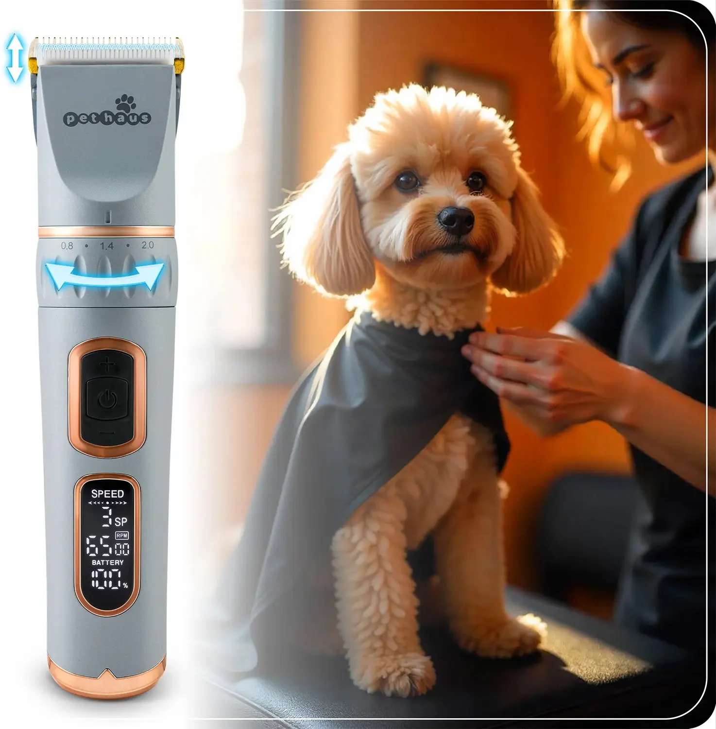 Машинка для стрижки домашних животных Pethaus PH-100 (Grey)