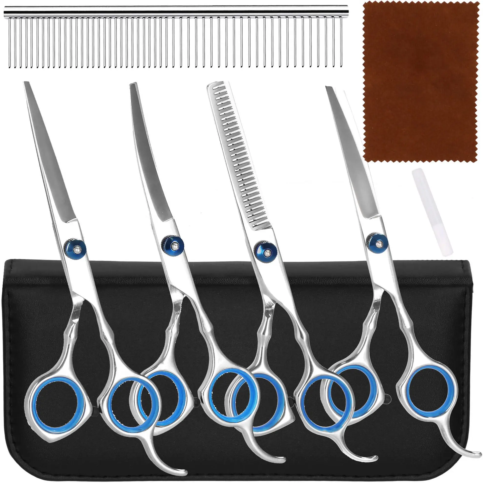 Набор ножниц для стрижки собак Springos Cutty PA0309 (Inox) - 4