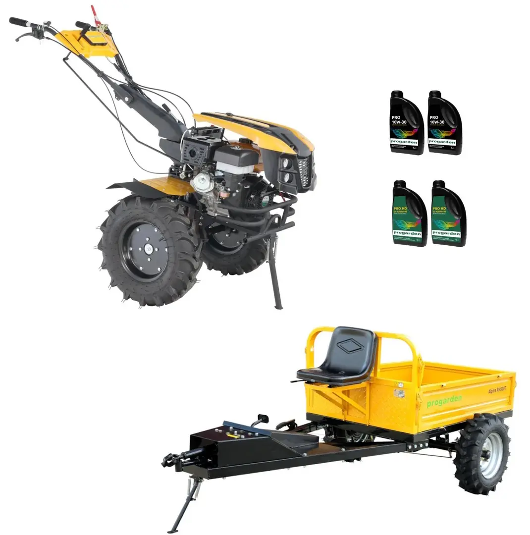 Motocultor Progarden Campo 1873 Alpine V2 + remorca RM500C + 6L ulei