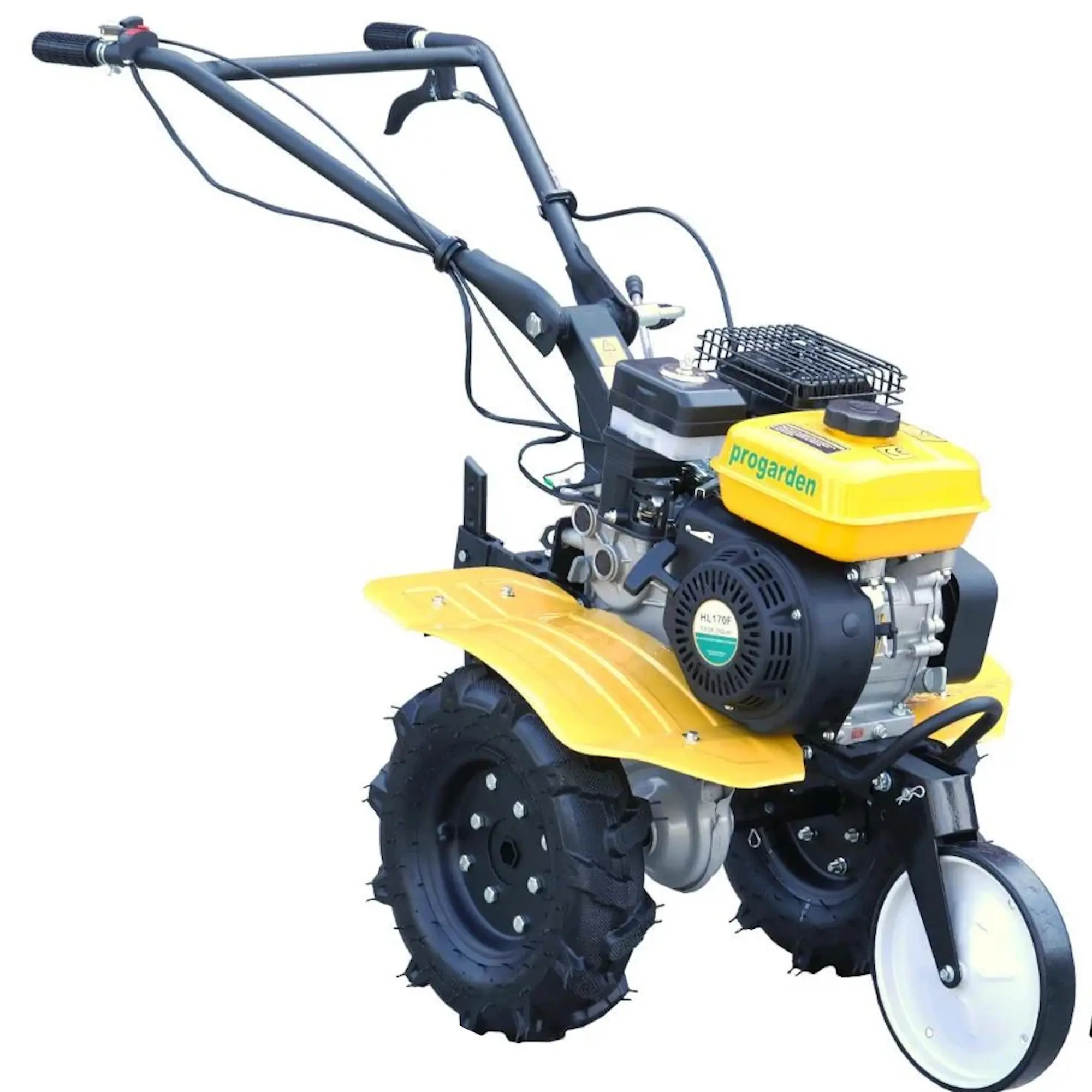 Мотокультиватор Progarden Campo 703 + простой плуг + окучиватель + 2 металлических колеса + 2L масла