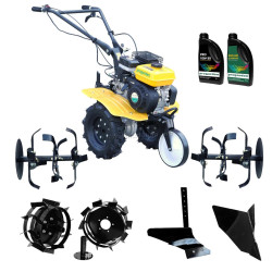 Motocultor Progarden Campo 703 + plug simplu + plug de bilonat + 2 roti metalice + 2L ulei