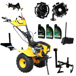Motocultor Progarden Campo 873 Alpine + prasitoare PRS20-45 + plug simplu + plug de bilonat + adapter + 2 roti metalice + 3L ulei