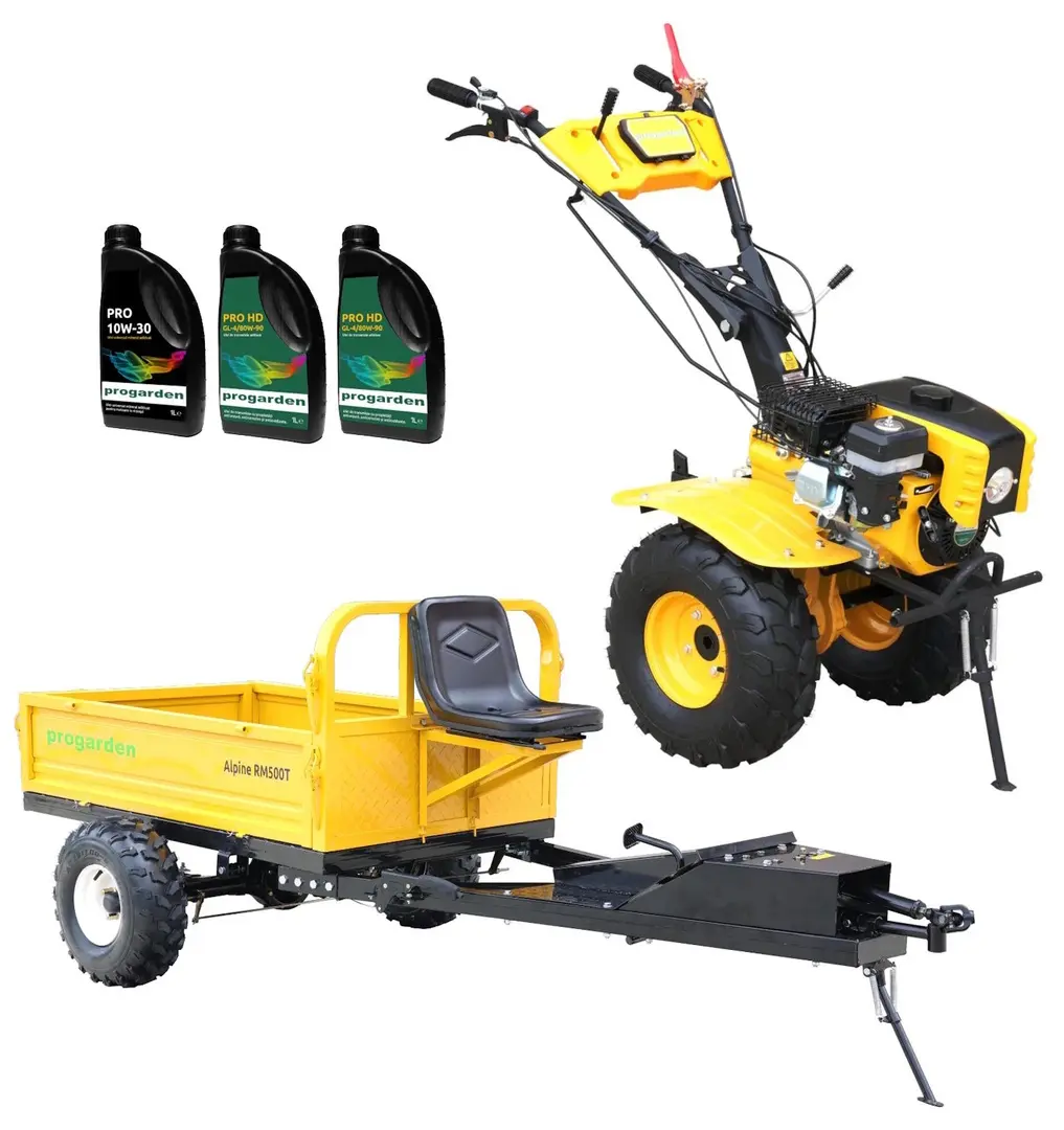 Motocultor Progarden Campo 873 Alpine + remorca RM500C + 5L ulei