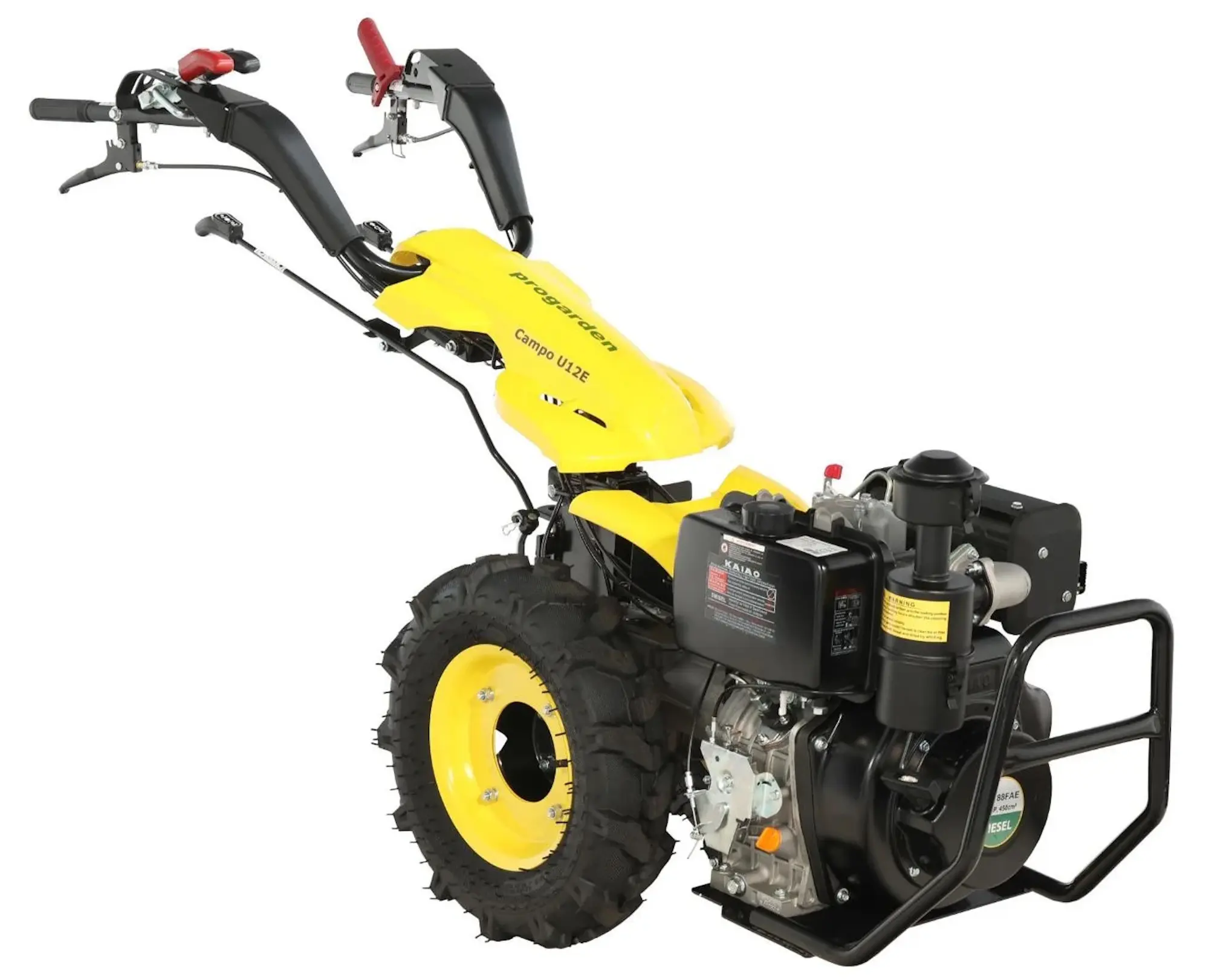 Motocultor Progarden Campo U12E + freza FT90 + roata sustinere + 4L ulei