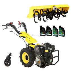 Motocultor Progarden Campo U12E + freza FT90 + roata sustinere + 4L ulei