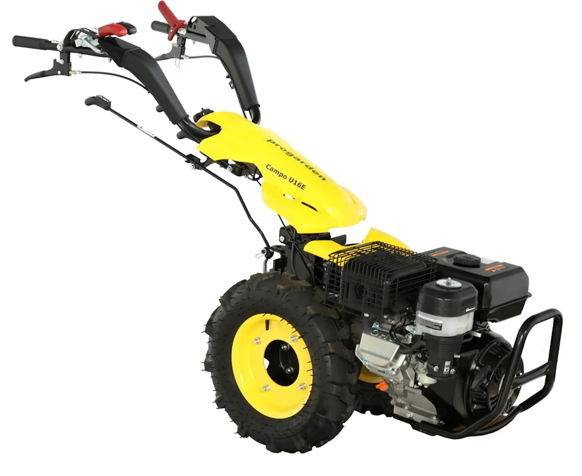 Motocultor Progarden Campo U16E + bara de cosire BC120M + roata sustinere + freza FT90 + 4L ulei