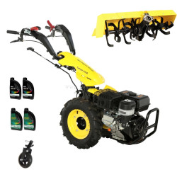 Motocultor Progarden Campo U16E + roata de sustinere + freza FT90 + 4L ulei