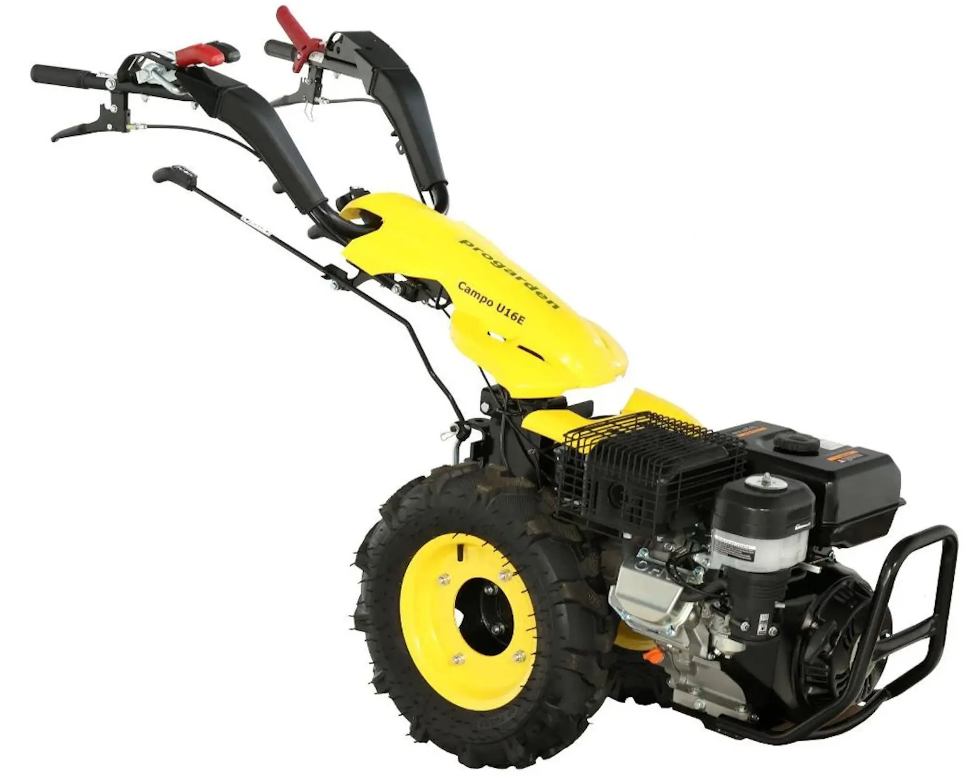 Motocultor Progarden Campo U16E + remorca RM500C + freza BC120M + 3 pluguri + freza FT90 + 2 roti metalice RM47 + 2 cuple + 4L ulei