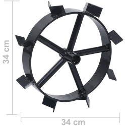 Металлические колеса для мотокультиватора VidaXL 146268 (Black) Thumb