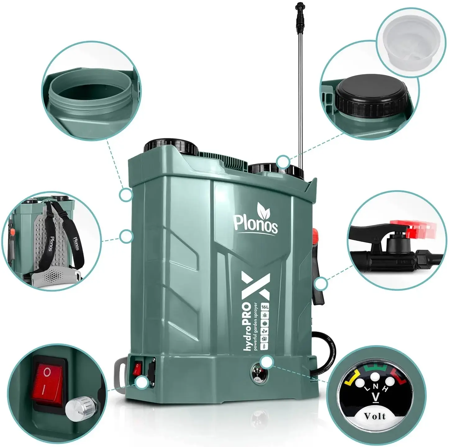 Опрыскиватель аккумуляторный Plonos PL-602 460201 (Green) - 5