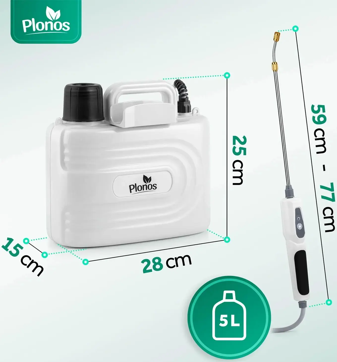 Pulverizator cu acumulator cu mixer Plonos PL-608 460800 (White/Black) - 3