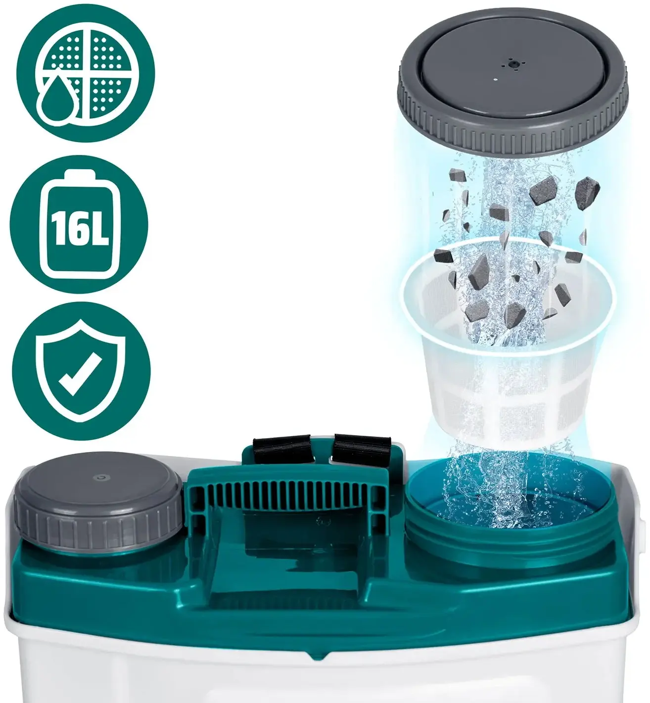 Pulverizator cu acumulator cu mixer Plonos PL-603 (White) - 9