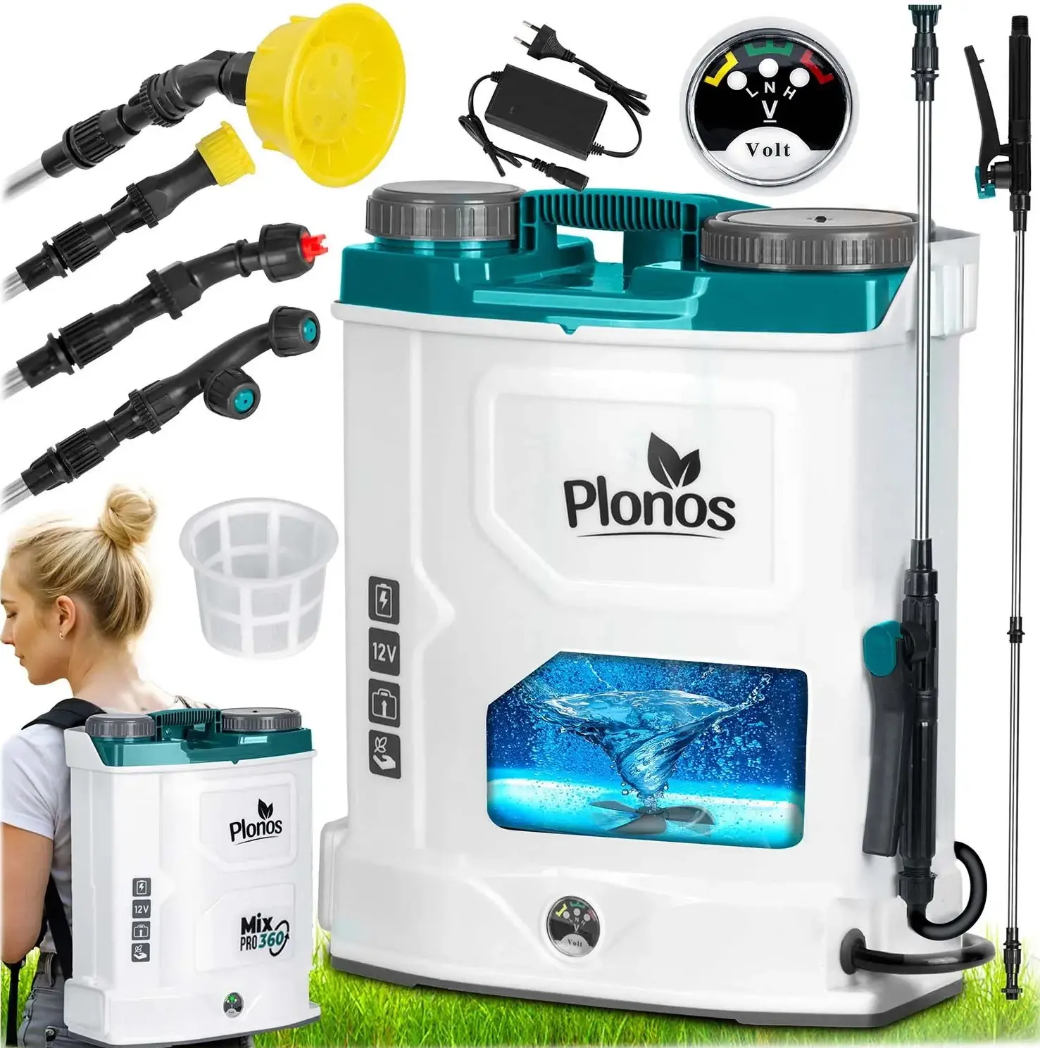 Pulverizator cu acumulator cu mixer Plonos PL-603 (White) - 10