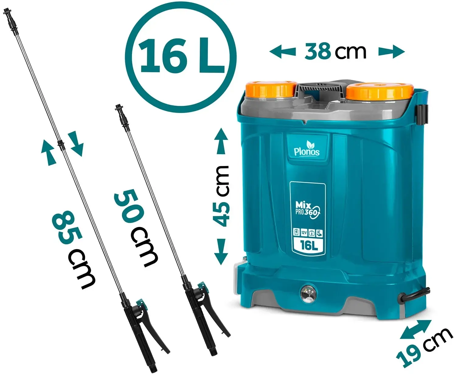 Опрыскиватель аккумуляторный с миксером Plonos PL-604 460400 (Blue) - 3