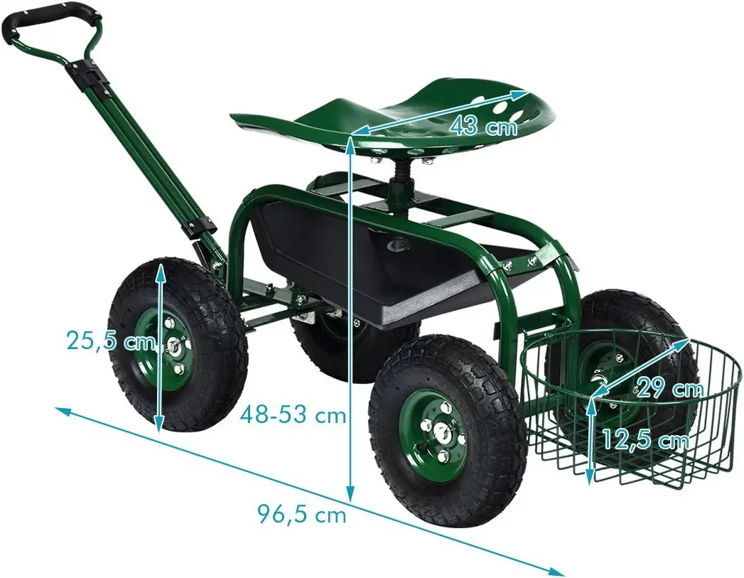 Садовый стул-тележка Costway GT3749GN (Green) - 3