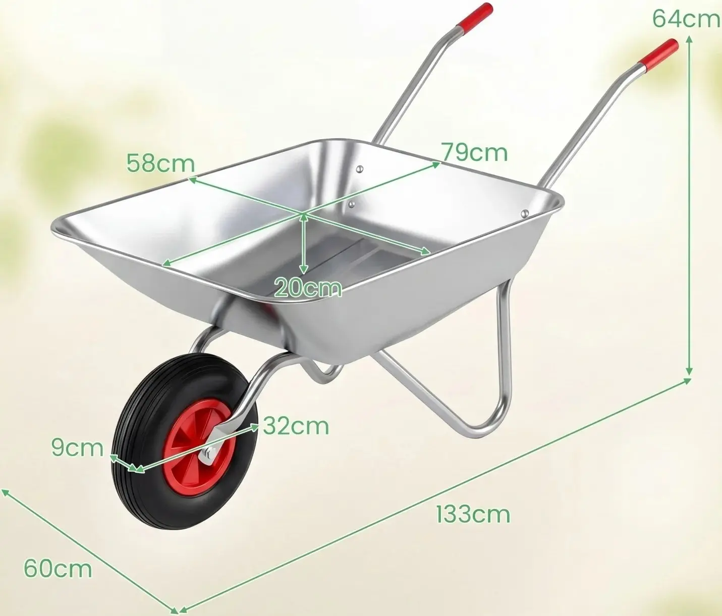 Тачка Costway TH10114SL (Inox) - 2